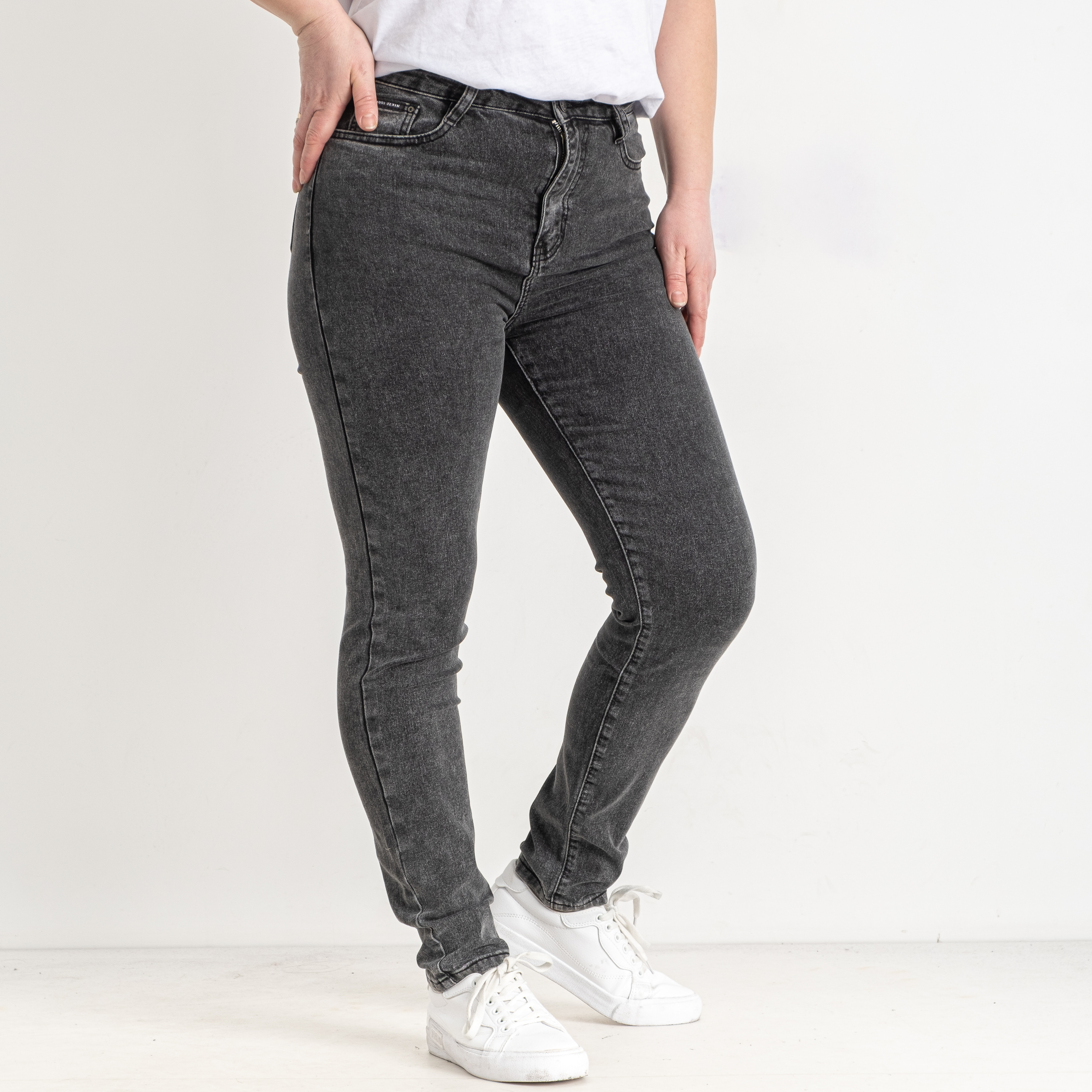 1060 темно-серые женские джинсы (KT.MOSS, стрейчевые, 6 ед. размеры батал: 31. 32. 33. 34. 36. 38)  