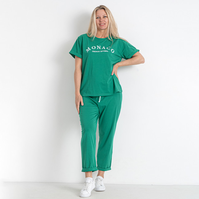 0177-7 зеленый женский спортивный костюм (футболка + штаны) (5'TH AVENUE, 3 ед. размеры батал: 54. 56. 58) 5`th Avenue: артикул 1145557