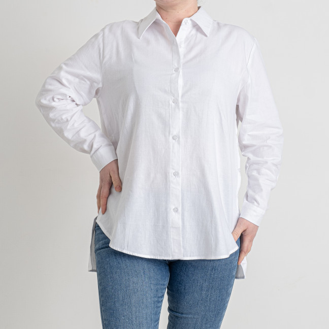 3026-10* белая женская рубашка (BASE, коттон, 5 ед. размеры батал: 2XL. 3XL. 4XL. 5XL. 6XL) выдача на следующий день Base: артикул 1143582