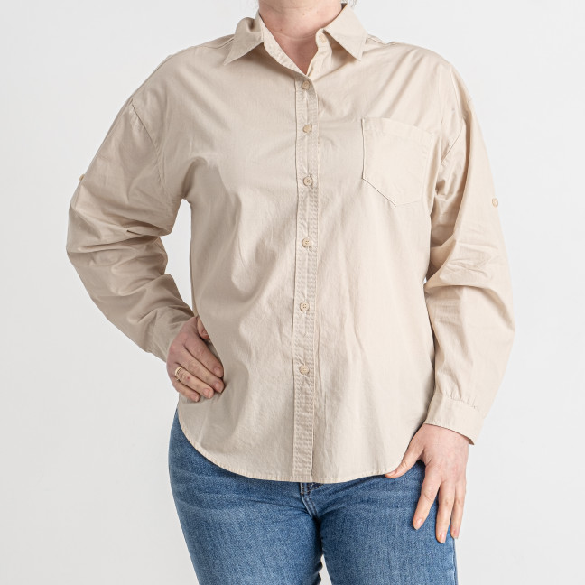 3549-3 бежевая женская рубашка (BASE, коттон, 4 ед. размеры батал: 2XL. 3XL. 4XL. 5XL) Base: артикул 1143577