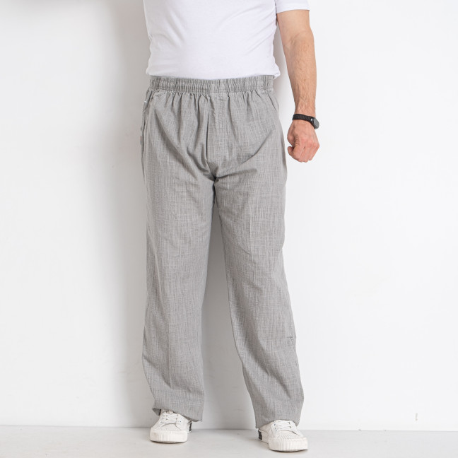 15451-6* светло-серые мужские штаны (лен, на резинке, 10 ед. размеры норма: XL-5XL, дублируются) выдача на следующий день                                    Aolong: артикул 1145643