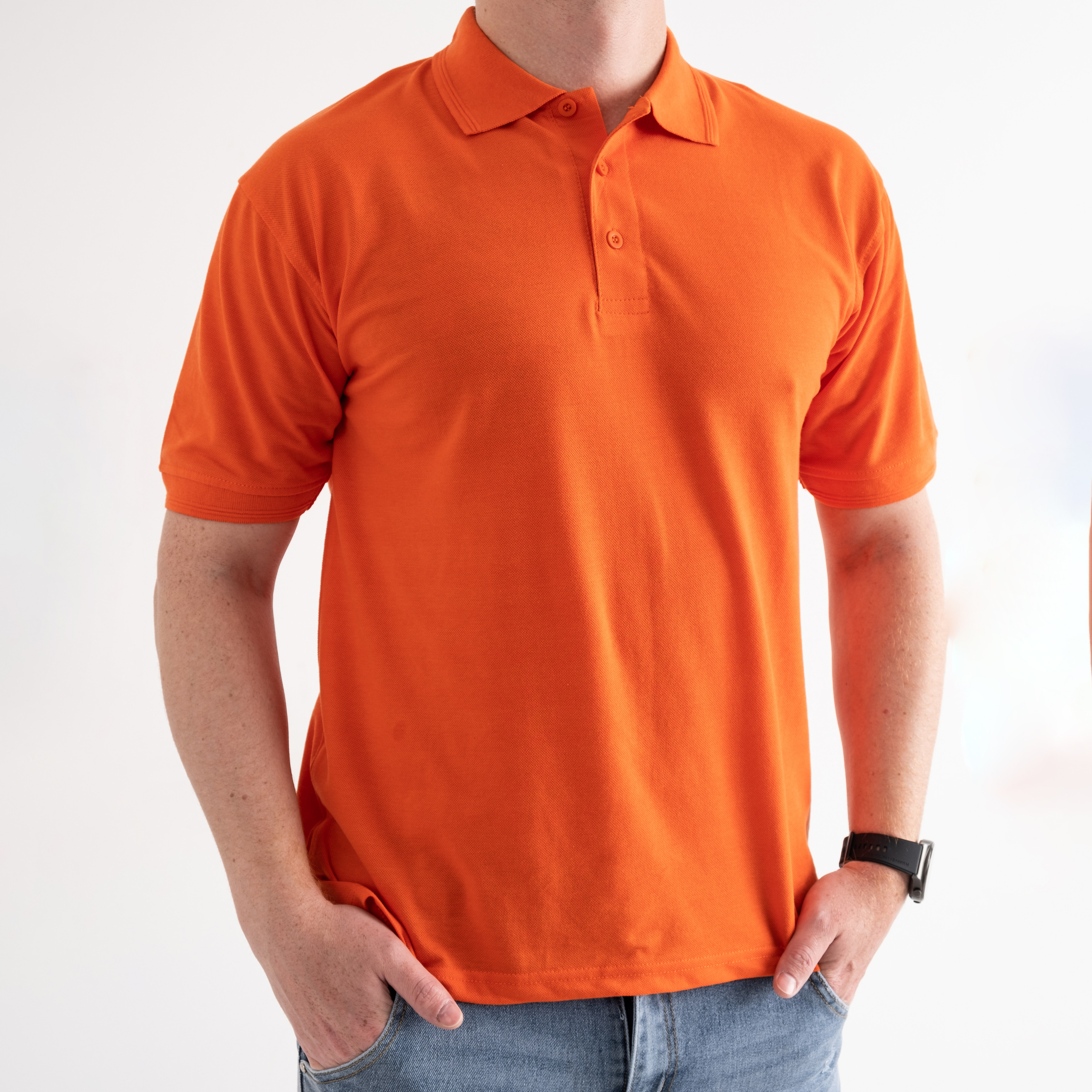 0925-81 оранжевое мужское поло (полномерные, 5 ед. размеры норма: S.M.XL.2XL.3XL)