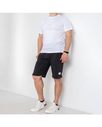16222-10 белый мужской спортивный костюм (футболка + шорты) (принт, 5 ед. размеры норма: M. L. XL. 2XL. 3XL) Костюм двойка
