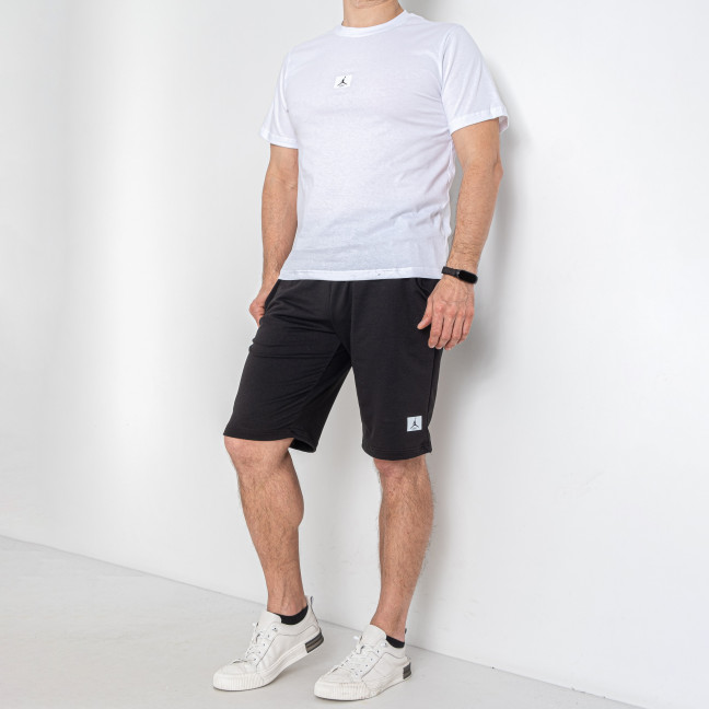 16222-10 белый мужской спортивный костюм (футболка + шорты) (принт, 5 ед. размеры норма: M. L. XL. 2XL. 3XL) Костюм двойка: артикул 1145679