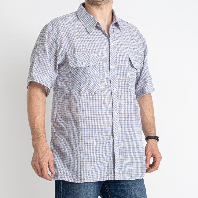 7663-6* светло-серая мужская рубашка (10 ед. размеры норма: XL-5XL, дублируются) выдача на следующий день Рубашка: артикул 1145724