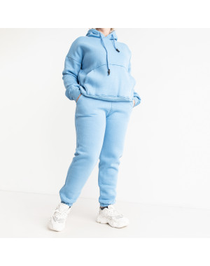 0108-42 голубой женский спортивный костюм (турецкая трехнитка, флис, 4 ед. размеры полубатал: XL. 2XL. 3XL. 4XL)