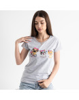 15056-2 СЕРАЯ Kafkame футболка женская с принтом ( 4 ед. размеры : S.M.L.XL): артикул 1133916
