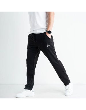 1672-1 ЧЕРНЫЕ Yola спортивные штаны мужские из двунитки ( 4 ед. размеры: M.L.XL.XXL)