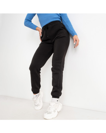 57012-1 НА ФЛИСЕ ЧЕРНЫЕ спортивные штаны женские (5 ед. размеры: 42.44.46.48.50) Спортивные штаны
