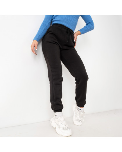 57012-13 черные женские спортивные штаны (флис, 3 ед. размеры норма: 42. 44. 50) Спортивные штаны