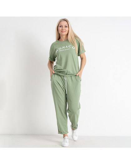 0177-72 зеленая женский спортивный костюм (футболка + штаны) (5'TH AVENUE, 3 ед. размеры батал: 54. 56. 58) 5`th Avenue