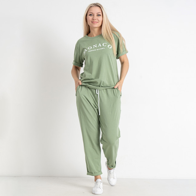 0177-72 зеленая женский спортивный костюм (футболка + штаны) (5'TH AVENUE, 3 ед. размеры батал: 54. 56. 58) 5`th Avenue: артикул 1145709