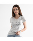 5053-6 СВЕТЛО-СЕРАЯ Kafkame футболка женская с принтом ( 4 ед. размеры : S.M.L.XL): артикул 1133895