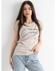 5053-62 ТЕМНО-СЕРАЯ Kafkame футболка женская с принтом ( 4 ед. размеры : S.M.L.XL): артикул 1133894