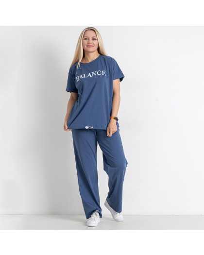 0187-48 синий женский спортивный костюм (футболка + штаны) (5'TH AVENUE, 3 ед. размеры полубатал: 48. 50. 52) 5`th Avenue