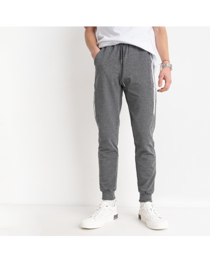 13017-66 темно-серые мужские спортивные штаны (на манжете, 4 ед. размеры на бирке: L-3XL соответствуют S-XL) Спортивные штаны