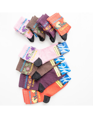 62423 микс расцветок женские носки (12 ед. один универсальный размер: 36-41)
