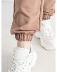 0021-2 СВЕТЛО-БЕЖЕВЫЕ спортивные брюки женские из турецкой двунитки ( 4 ед.размеры: S.M.L.XL) демисезон: артикул 1133929