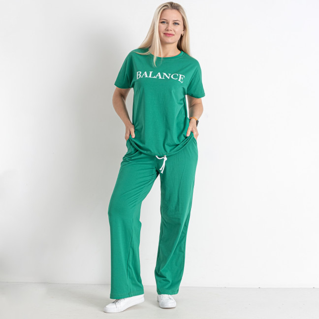 0187-7 зеленый женский спортивный костюм (футболка + штаны) (5'TH AVENUE, 3 ед. размеры полубатал: 48. 50. 52) 5`th Avenue: артикул 1145818