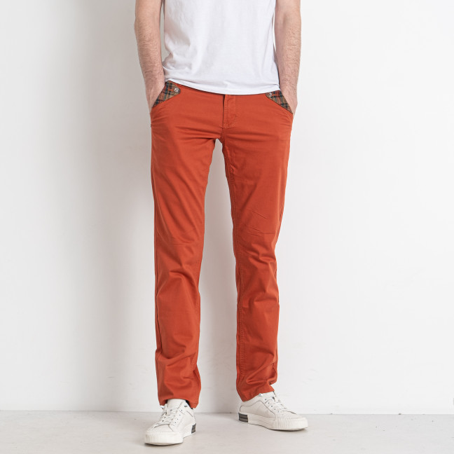2472 оранжевые мужские брюки (VARXDAR, стрейчевые, 7 ед. размеры подросток: 26. 27. 28. 29. 30. 31. 32) Varxdar: артикул 1145876