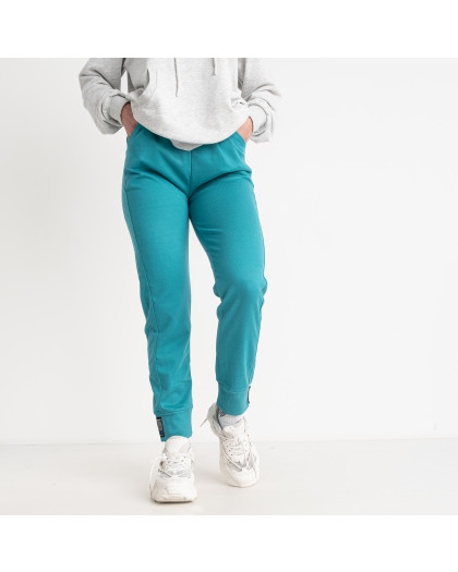1811-7 изумрудные женские спортивные штаны (на манжете, 5 ед. размеры норма: S-2XL полномерные) Спортивные штаны