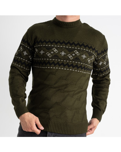 1028-7 Pamuk Park ХАКИ свитер мужской машинная вязка (3 ед. размеры: M.L.XL) Pamuk Park