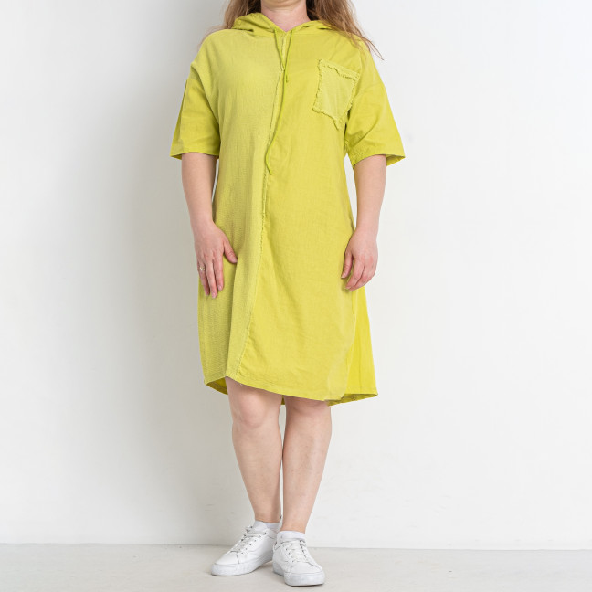 52580-8* желтое женское платье (лён, 4 ед. размеры полубатал: L. XL. 2XL. 3XL) выдача на следующий день Платье: артикул 1145998