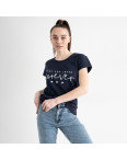 5003-66 ТЕМНО-СИНЯЯ Kafkame футболка женская с принтом ( 4 ед. размеры : S.M.L.XL): артикул 1133861