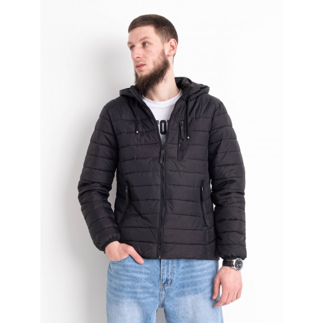 0800-1 черная мужская куртка (синтепон, 6 ед. размеры норма: M. L. XL. 2XL. 3XL. 4XL) Куртка: артикул 1152505