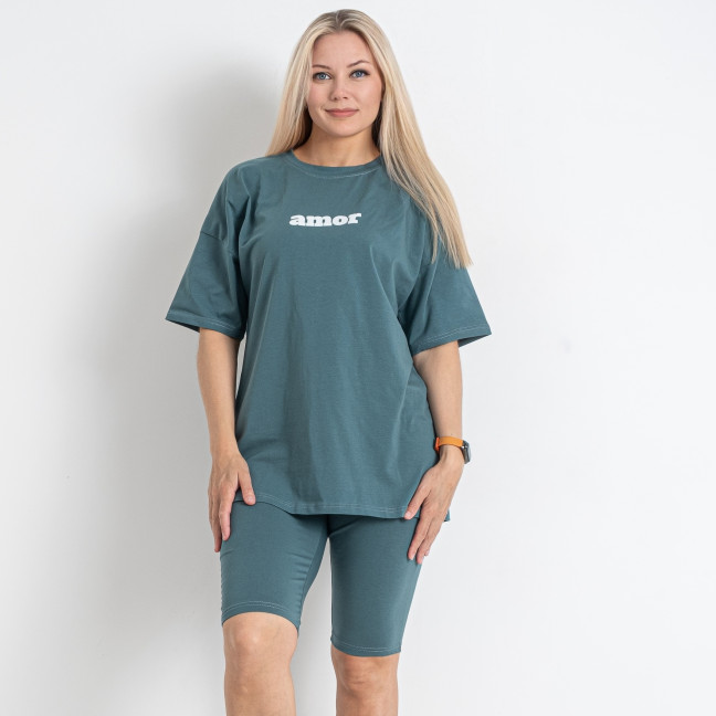 0141-77 нежно-зеленый женский спортивный костюм (футболка + велосипедки) (5'TH AVENUE, 3 ед. размеры полубатал: 48. 50. 52) 5`th Avenue: артикул 1146044