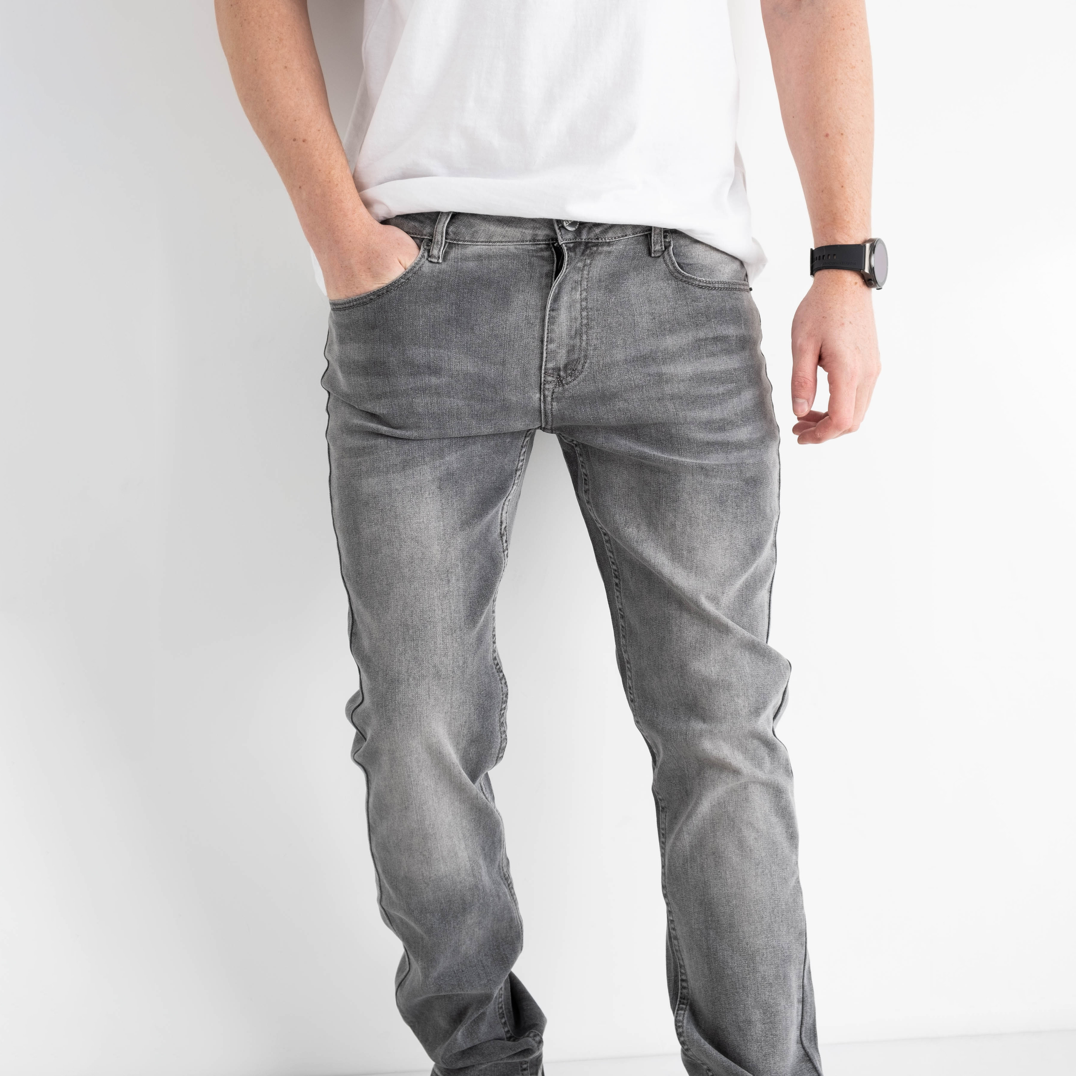 2177 V.J.Ray джинсы мужские полубатальные серые стрейчевые (8 ед. размеры: 32.33/2.34/2.36/2.38)