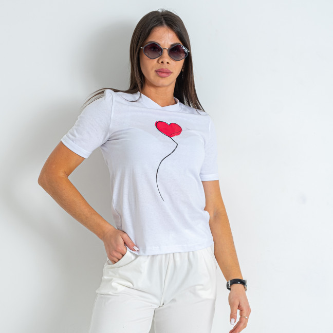 20108-10 белая женская футболка (YOLA, принт, 5 ед. размеры норма: S. M. L. XL. 2XL) YOLA: артикул 1146028