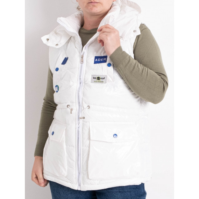 0809-10 белая женская жилетка (синтепон, 3 ед. размеры на бирках: XL. 2XL. 3XL  ) Жилетка: артикул 1141918