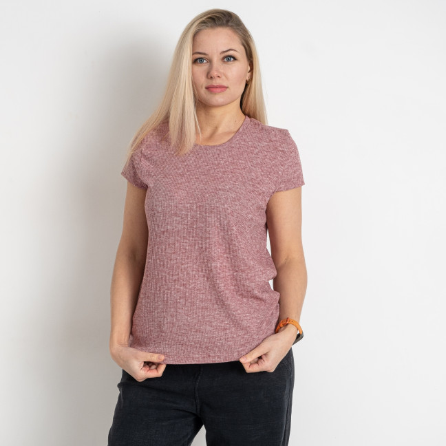 7825-8 фрезовая женская футболка (SARA, рубчик, 4 ед. размеры полубатал: 48. 50. 52. 54) Sara: артикул 1143806