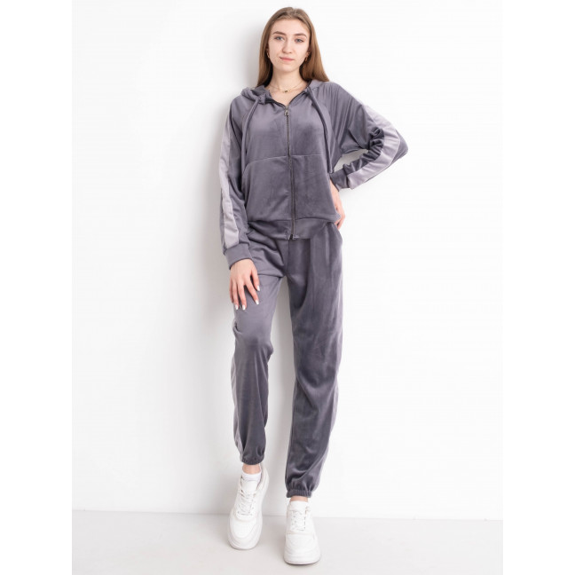 8797-6 серый женский велюровый спортивный костюм (4 ед. размеры норма: M. L. XL. 2XL) Спортивный костюм: артикул 1152504