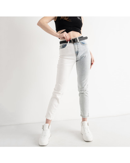 2599-1 двухцветные женские джинсы с дефектом выгорания цвета (смотрите фото, Angelina Mara, стрейчевые, 6 ед. размеры норма: 26. 26. 26. 26. 26. 26) Angelina Mara