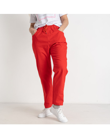 3023-7* красные женские брюки (FUDEYAN, стрейчевые, 6 ед. размеры полубатал: 28. 29. 30. 31. 32. 33.) выдача на следующий день FUDEYAN
