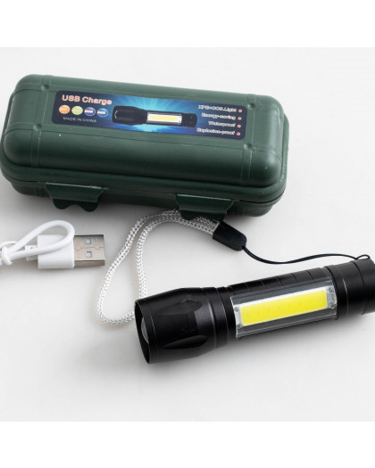 0535 карманный аккумуляторный светодиодный фонарик с USB зарядкой (1 ед) Фонарь