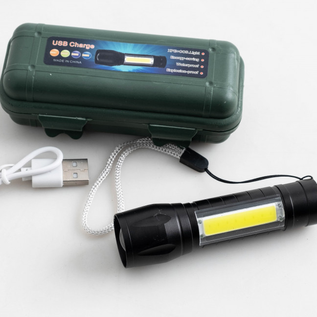 0535 карманный аккумуляторный светодиодный фонарик с USB зарядкой (1 ед) Фонарь: артикул 1131702