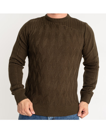1020-7 Pamuk Park ХАКИ свитер мужской машинная вязка (3 ед. размеры: M.L.XL) Pamuk Park