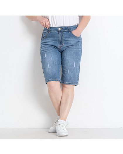 0818-1 голубые женские джинсовые шорты (NEW JEANS, стрейчевые, 8 ед. размеры батал: 31. 32. 33. 34. 36. 38. 40. 42) New Jeans