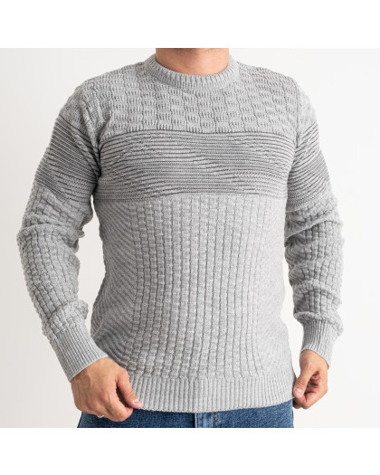 1008-60 Pamuk Park СВЕТЛО-СЕРЫЙ свитер мужской машинная вязка (3 ед. размеры: M.L.XL) Pamuk Park