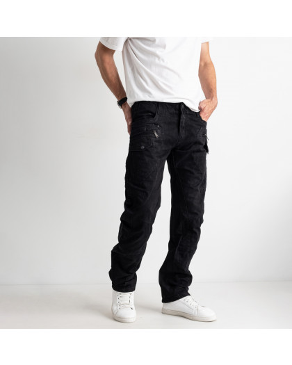 1707-3 чёрные мужские джинсы (MIGACH, коттоновые, 7 ед. размеры: 28. 29. 30. 31. 32. 33. 34) Migach