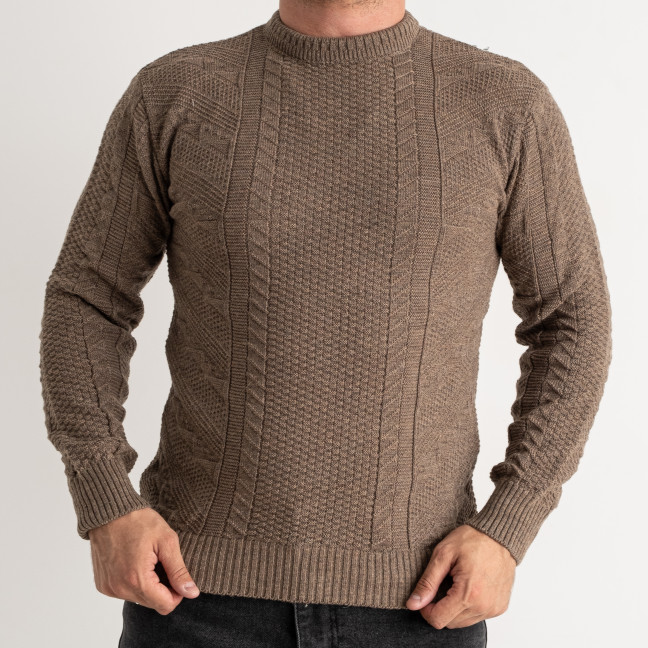 1085-9 Pamuk Park КОРИЧНЕВЫЙ свитер мужской машинная вязка (3 ед. размеры: M.L.XL) Pamuk Park: артикул 1140522