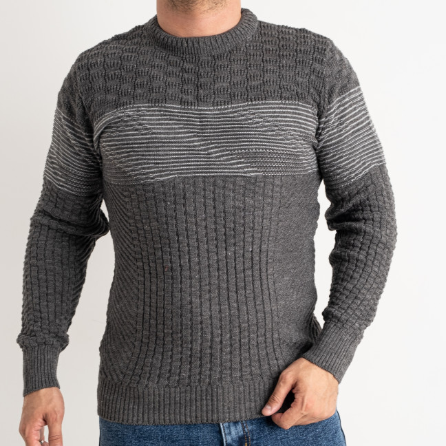 1008-6 Pamuk Park СЕРЫЙ свитер мужской машинная вязка (3 ед. размеры: M.L.XL) Pamuk Park: артикул 1140526