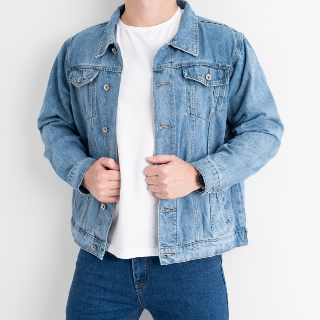0010-2 MaxQ джинсовая куртка мужская полубатальная голубая стрейчевая (6 ед.размеры: L.XL.2XL.3XL.4XL.5XL) MaxQ: артикул 1133993