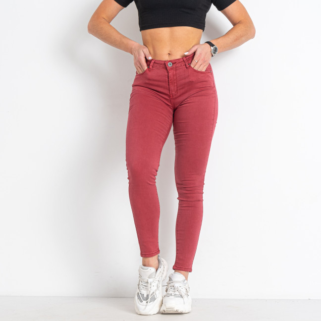 0002-3 красные женские джинсы (6 ед. размеры норма: 25. 26. 27. 28. 29. 30) Джинсы: артикул 1146256