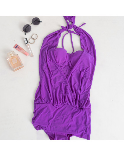 0085-4 фиолетовый женский купальник (5 ед. размеры норма: S. M. L, повторяются) Купальник
