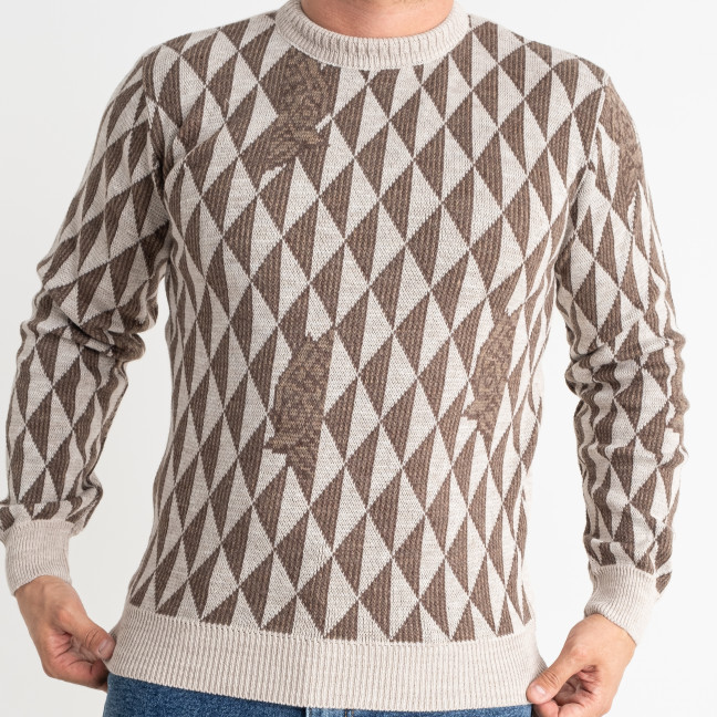 1084-9 Pamuk Park КОРИЧНЕВЫЙ свитер мужской машинная вязка (3 ед. размеры: M.L.XL) Pamuk Park: артикул 1140588