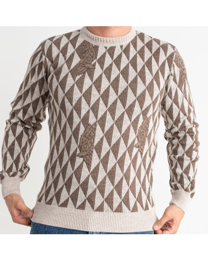 1084-9 Pamuk Park КОРИЧНЕВЫЙ свитер мужской машинная вязка (3 ед. размеры: M.L.XL) Pamuk Park